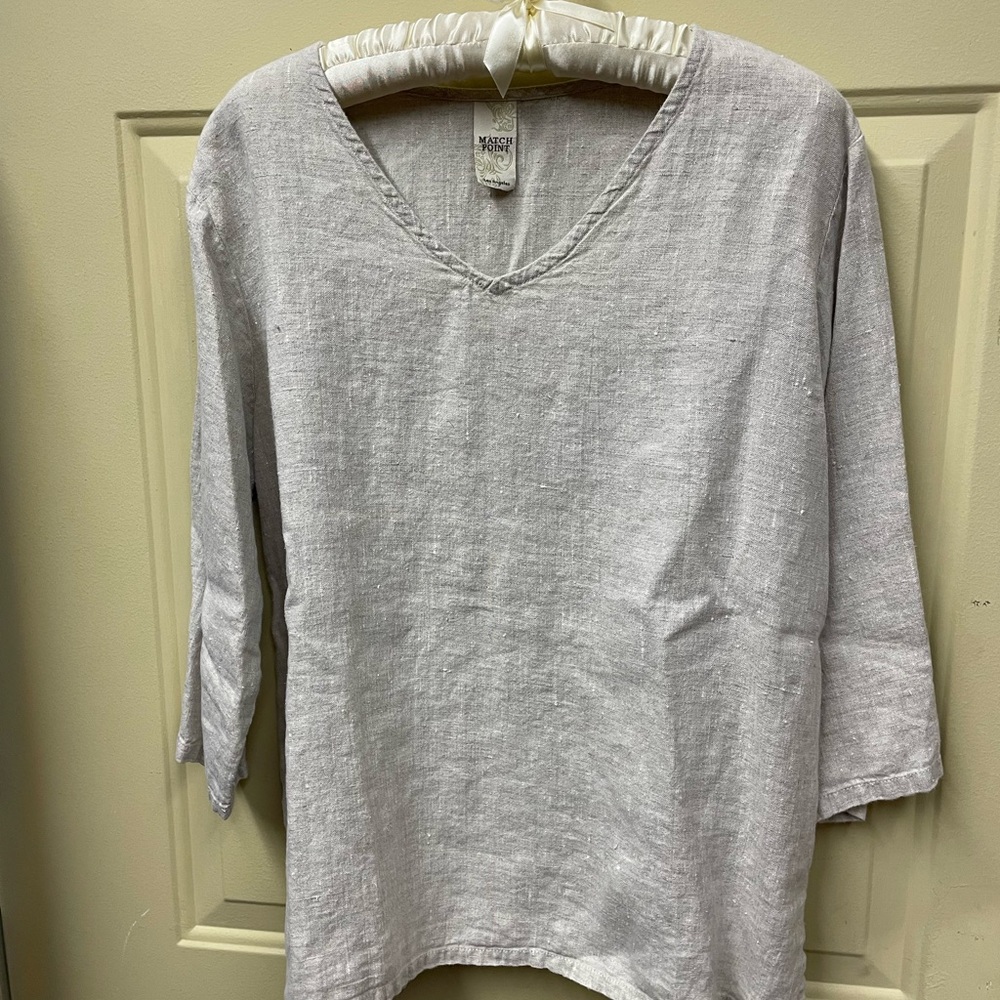 Match Point 100% Linen Top - Picture 10 of 10